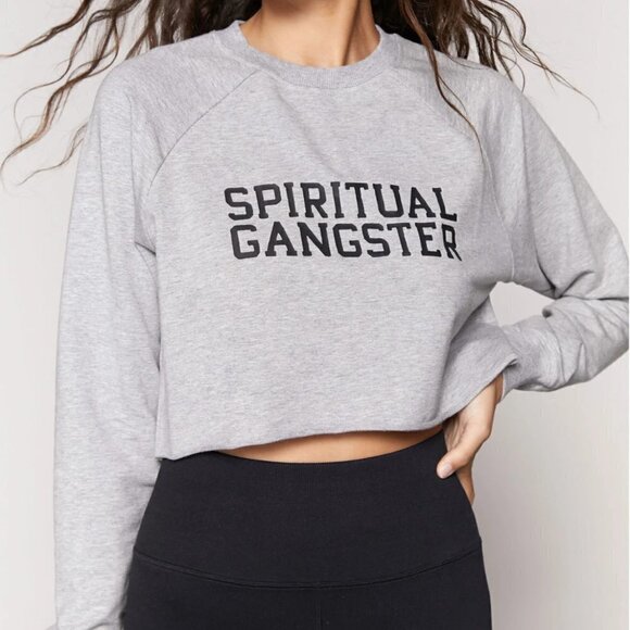 Spiritual Gangster "Choose Happiness" Graphic Print Crop Sweatshirt NWT XS - Picture 5 of 15